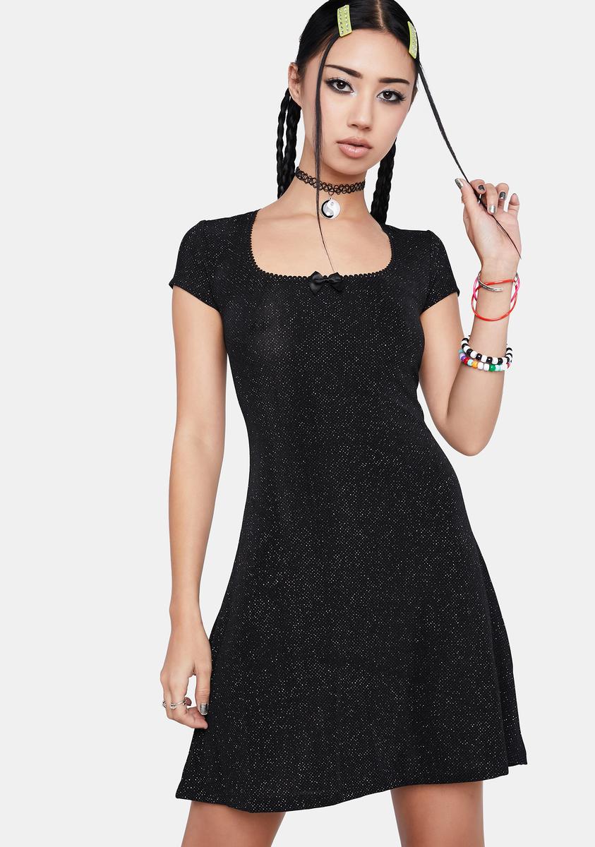 Delia's Scoop Neck Glitter Dot A-Line Mini Dress