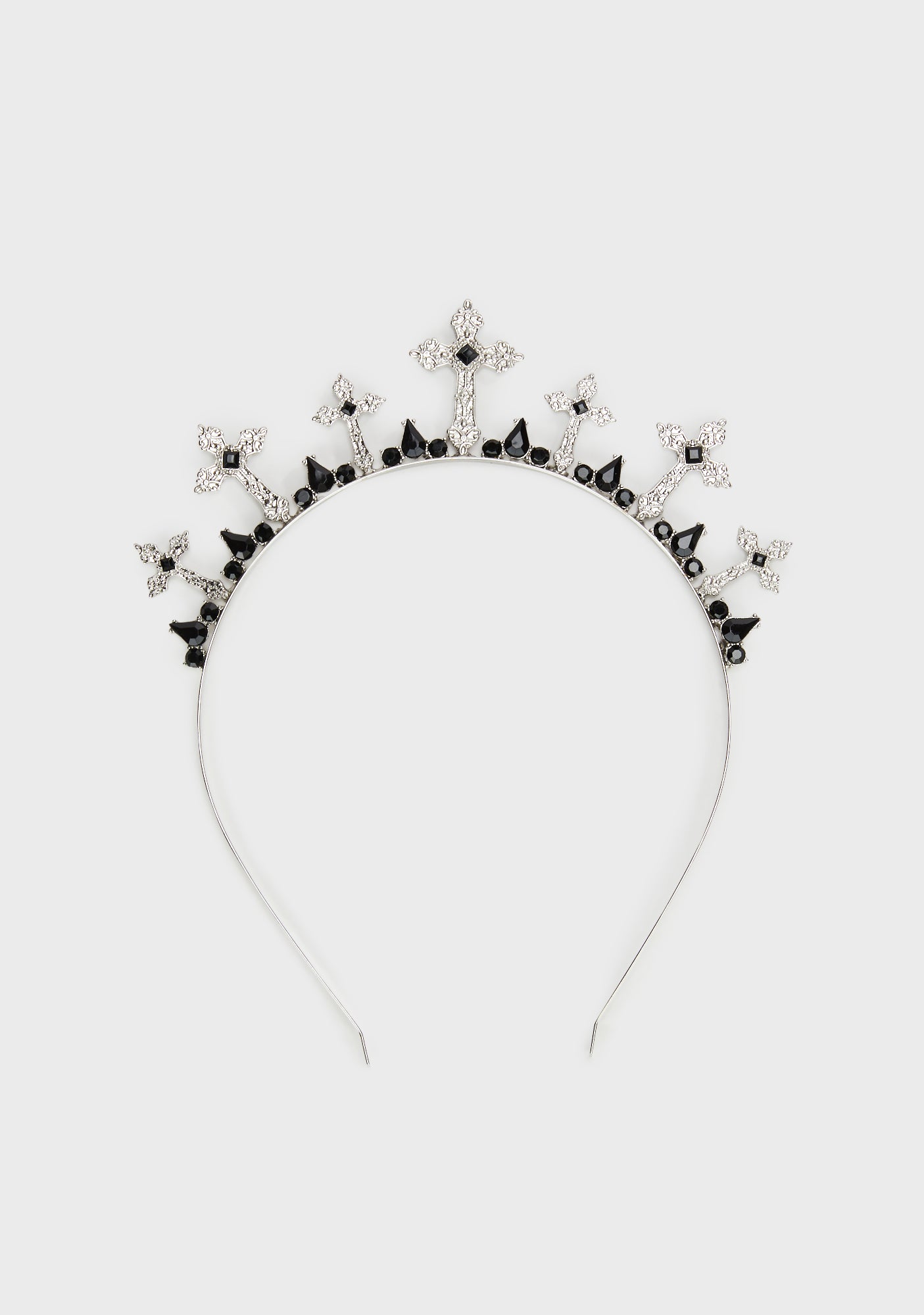 Jewel Cross Headband Silver Dolls Kill