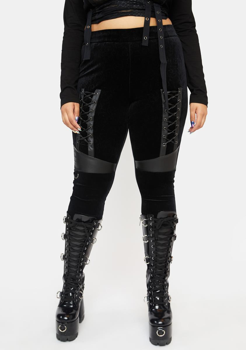 Punk Rave Plus Dark Silhouette Velvet Leggings – Dolls Kill