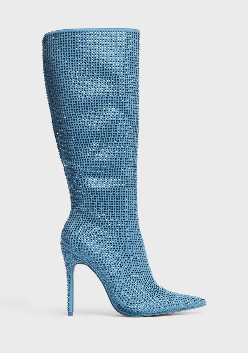 Public Desire Diamante Sparkly Stiletto Heels Blue – Dolls Kill