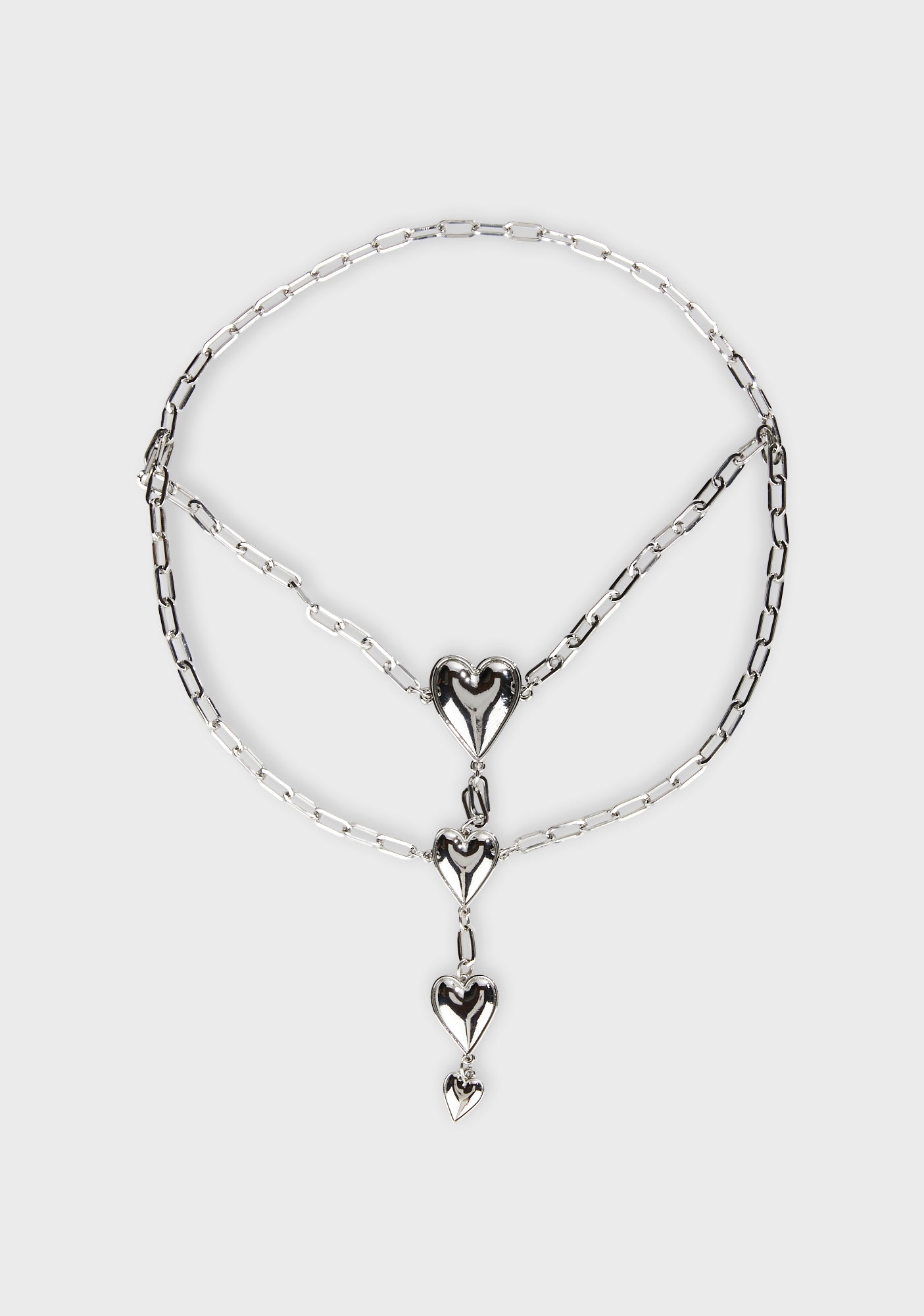 Heart Chain Hair Piece Silver Dolls Kill