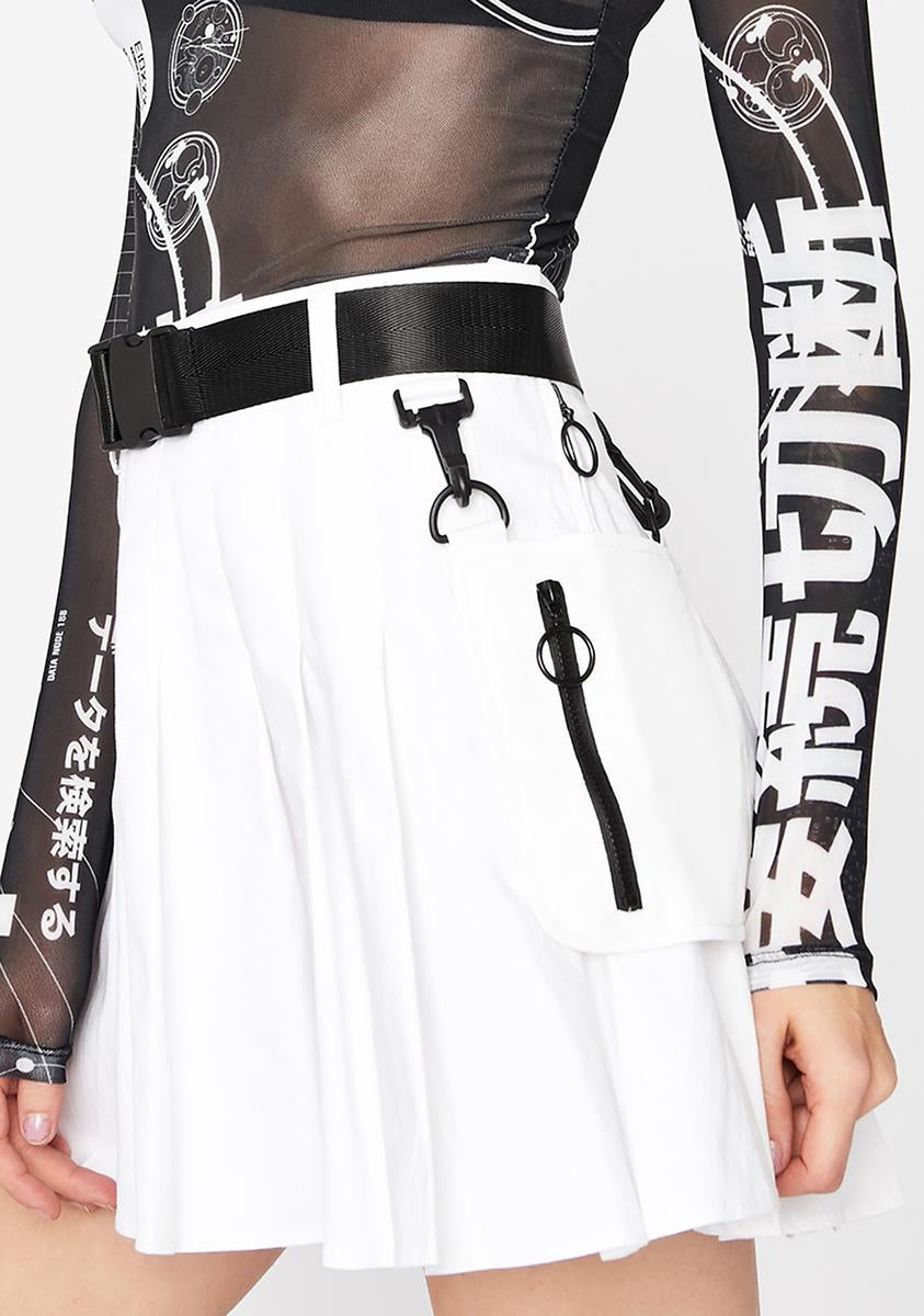 Current Mood Tech Wear Mini Skirt Cyber Punk White – Dolls Kill