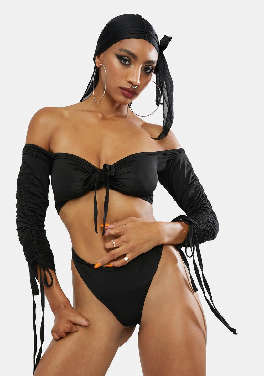 Lingerie Set Long Sleeve Crop Top Panty  Dolls Kill