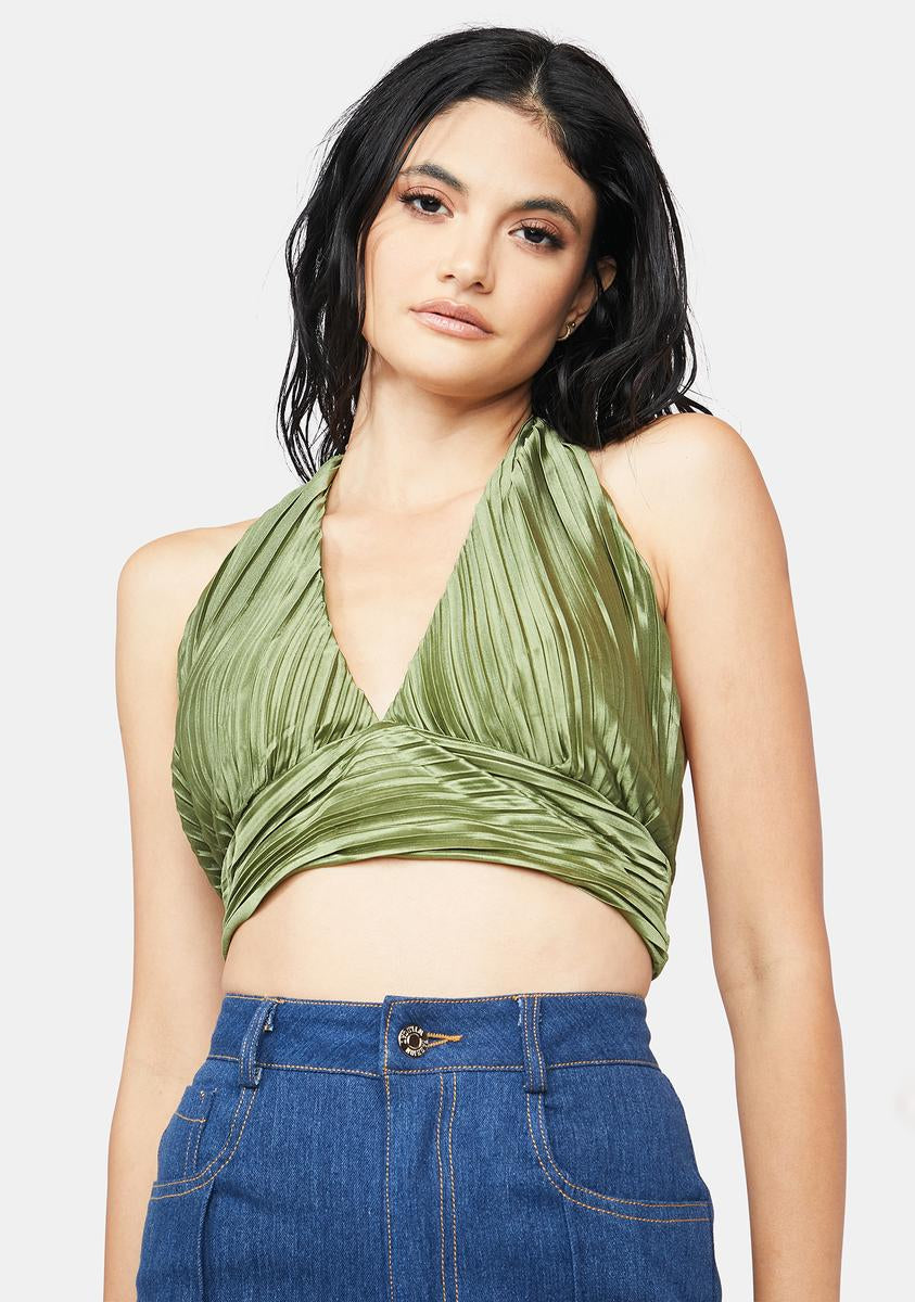 Green Halter Urban Outfitters Green Crop Top Halter Top Josie
