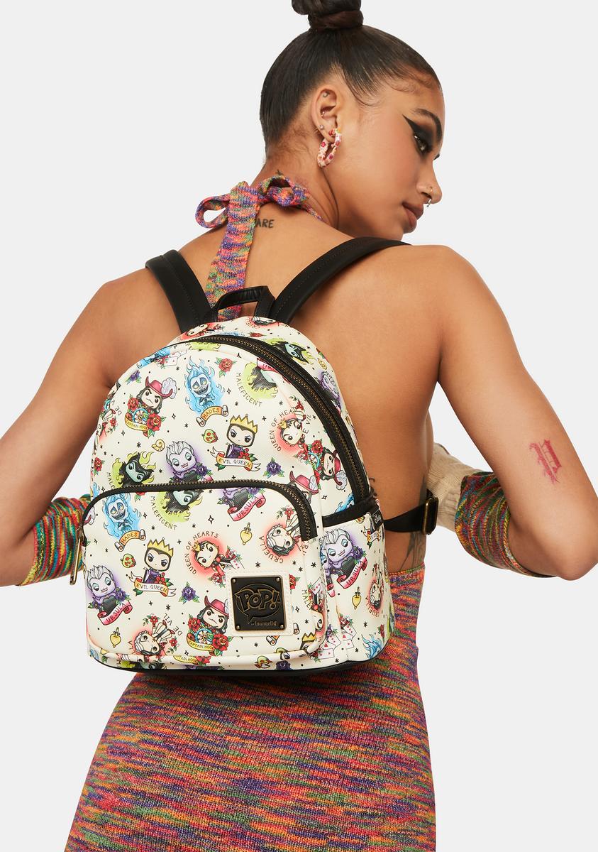 disney tattoo mini backpack Loungefly Disney Villains Character Graphic Tattoo Mini Backpack