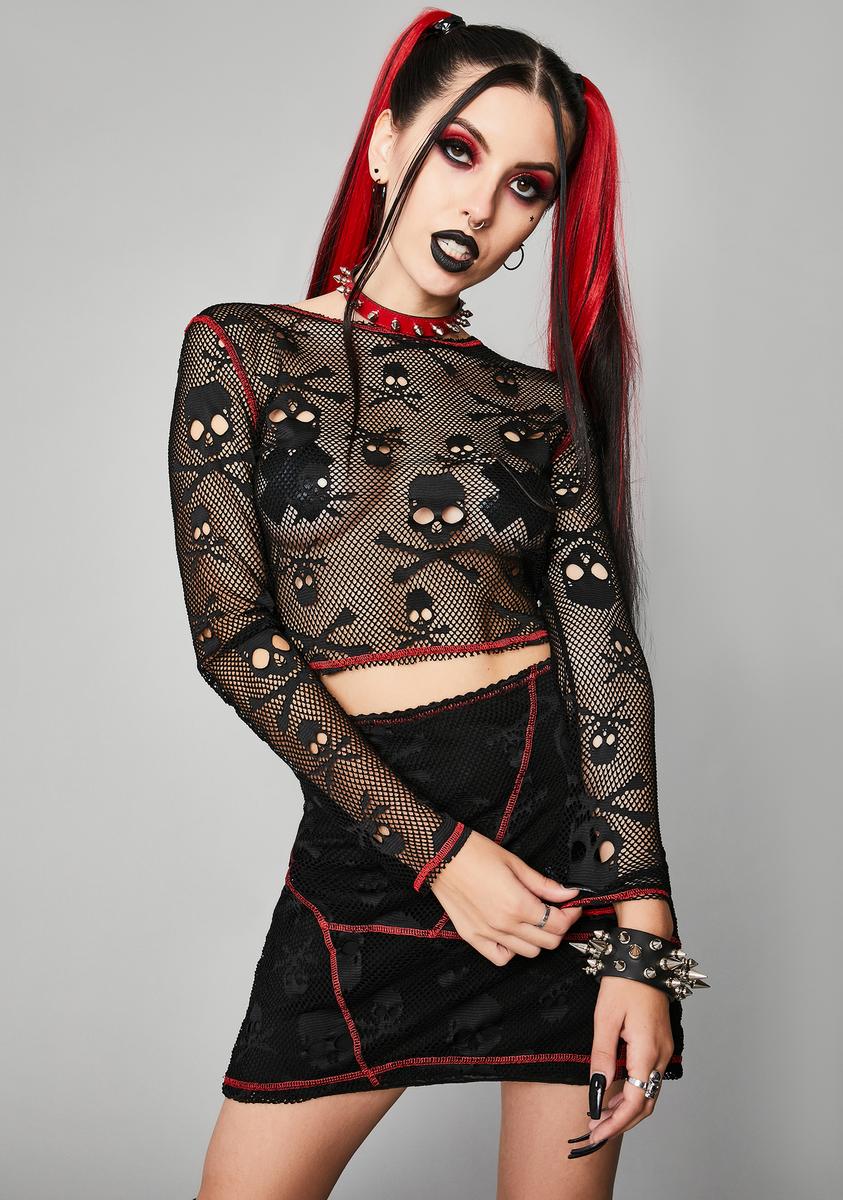 emo fish net Widow Emo Skull Fishnet Top