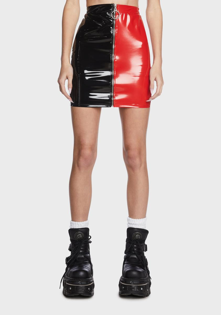 Two Toned Mini A-Line Skirt