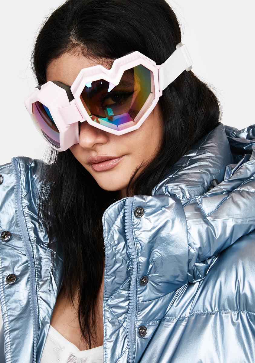 Esqape Baby Pink Heart Goggles – Dolls Kill