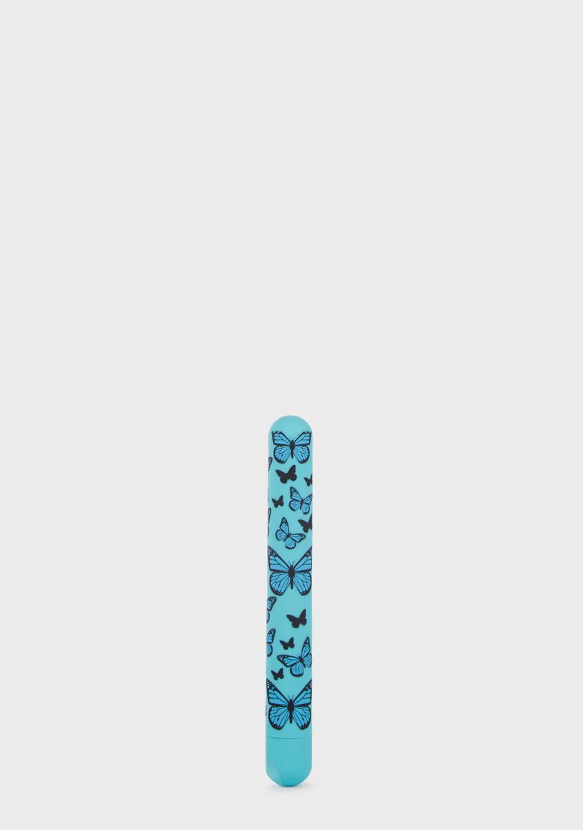 Butterfly Long Bullet Vibrator - Blue  Dolls Kill