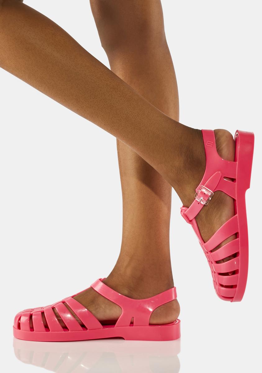 Melissa Hot Pink Possession Jelly Sandals – Dolls Kill