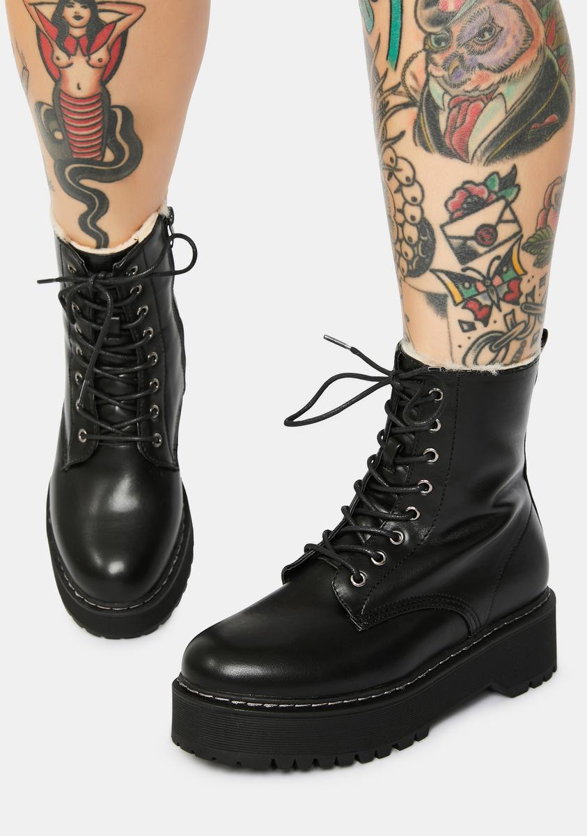 Steve Madden Betty Combat Boots – Dolls Kill