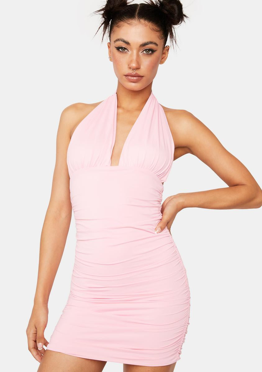Edikted Halter Mini Ruched Dress Edikted Halter Mini Ruched Dress
