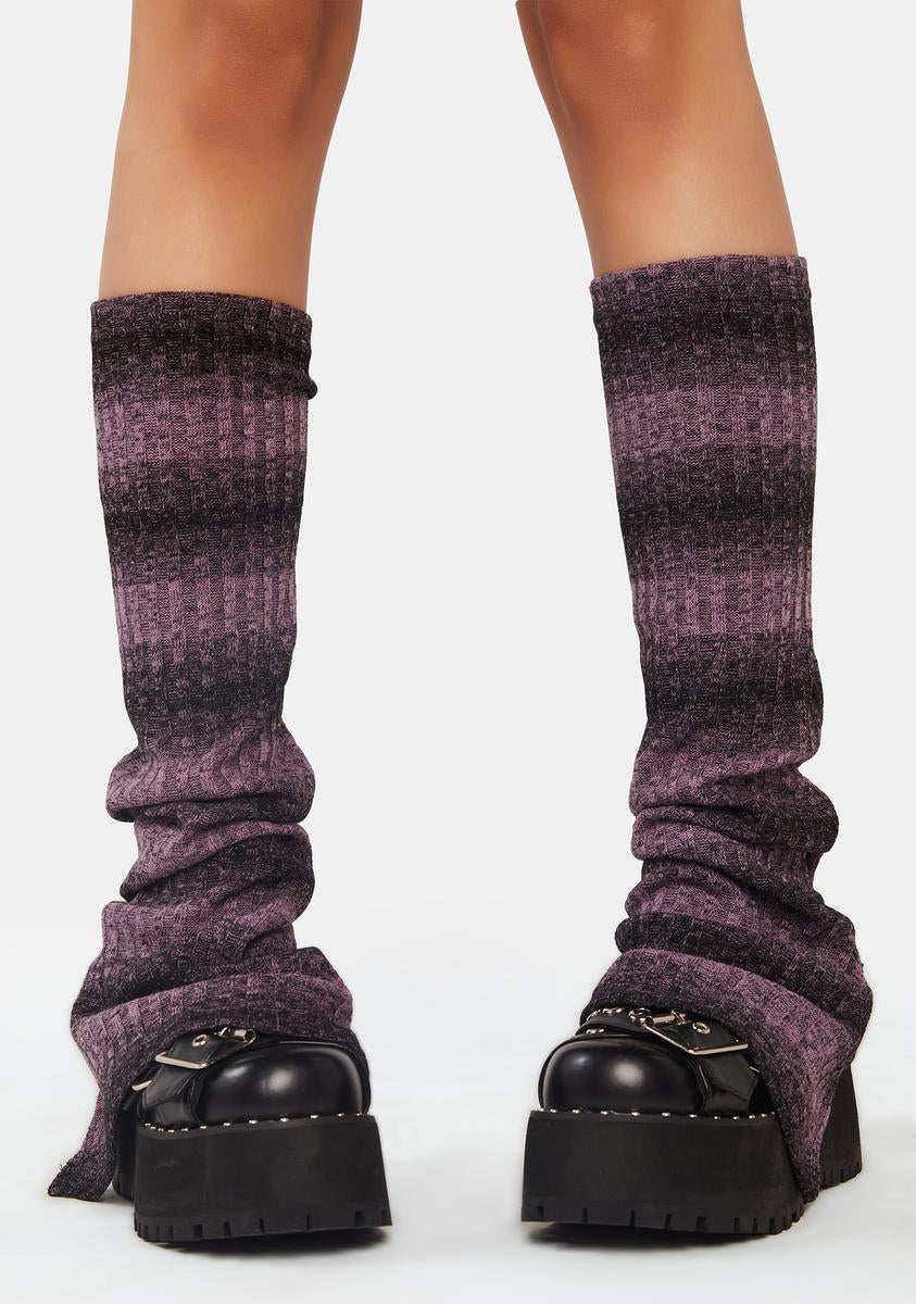 レッグウェア Punk Rave Violet Punk Leg Warmers Punk Rave Violet Gothic Punk Cool Girl Hairy Leg Warmer
