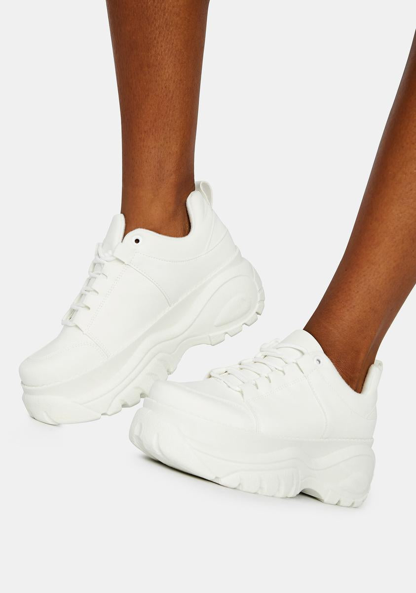 Bopæl dramatisk klynke Chunky Platform Sneakers - White – Dolls Kill