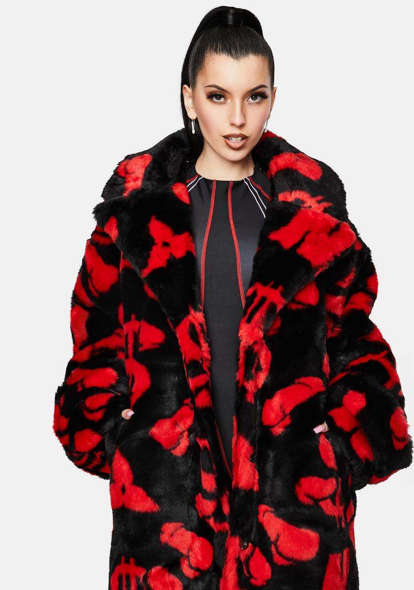 極美品◆Hi Dollr B◆日本製 （株）ミズワン 高級カシミヤ100%コート Namilia Dick Dollar Monogram Long Faux Fur Coat – Dolls Kill
