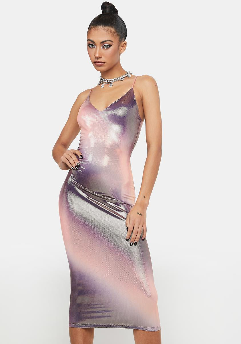 Shiny Ombre Maxi Dress