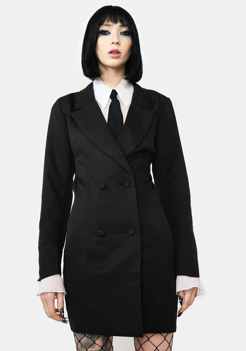knee length dresses for ladies Woven Trench Coat Open Back Button Up Mini Dress – Dolls Kill