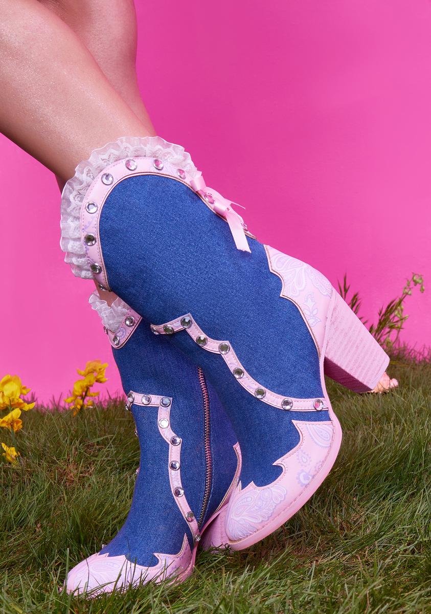 Dolls kill hotsell pink cowboy boots