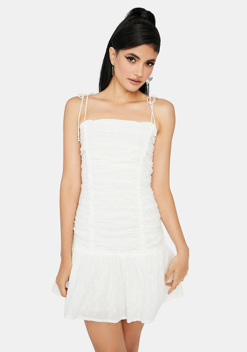 Tie Shoulder Ruched Dress
