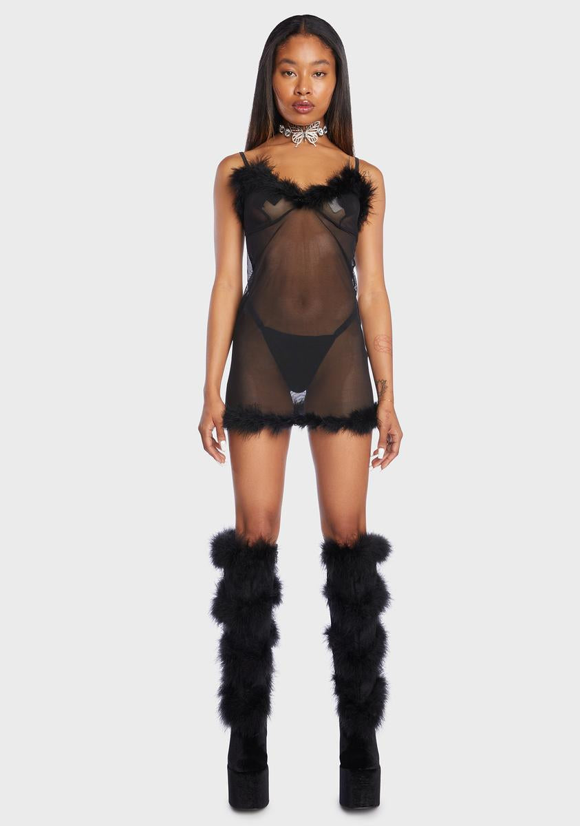Sheer marabou jumpsuit outlet