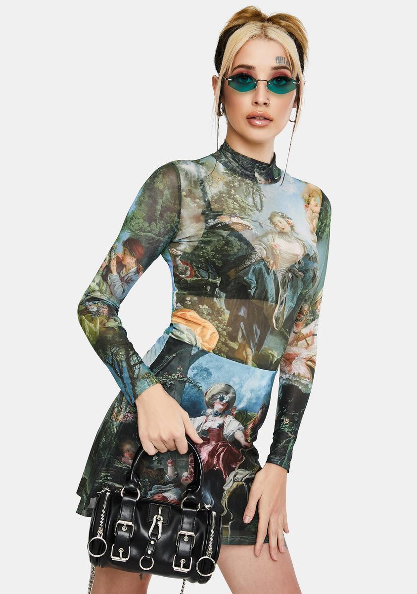 current mood mesh dress Current Mood Painting Print Skater Dress