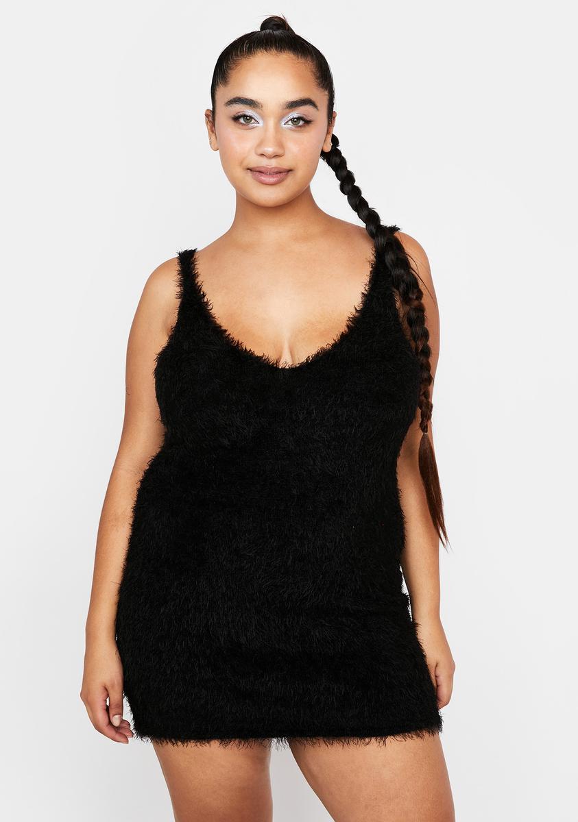 Plus Size Club Exx Fuzzy Mini Dress