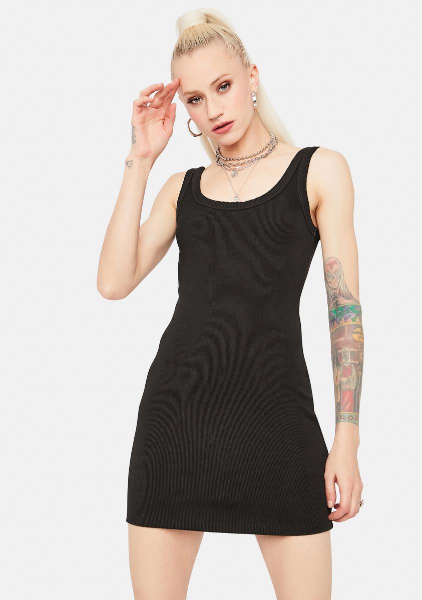 Ribbed Bodycon Mini Tank Dress - Black Dolls Kill Ribbed Bodycon Mini Tank Dress - Black Dolls Kill
