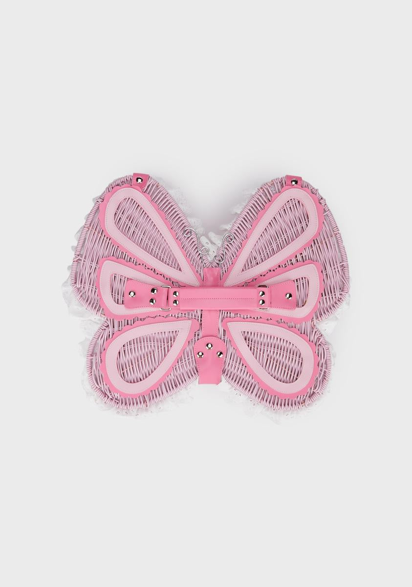 Dolls Home Butterfly Picnic Basket - Pink