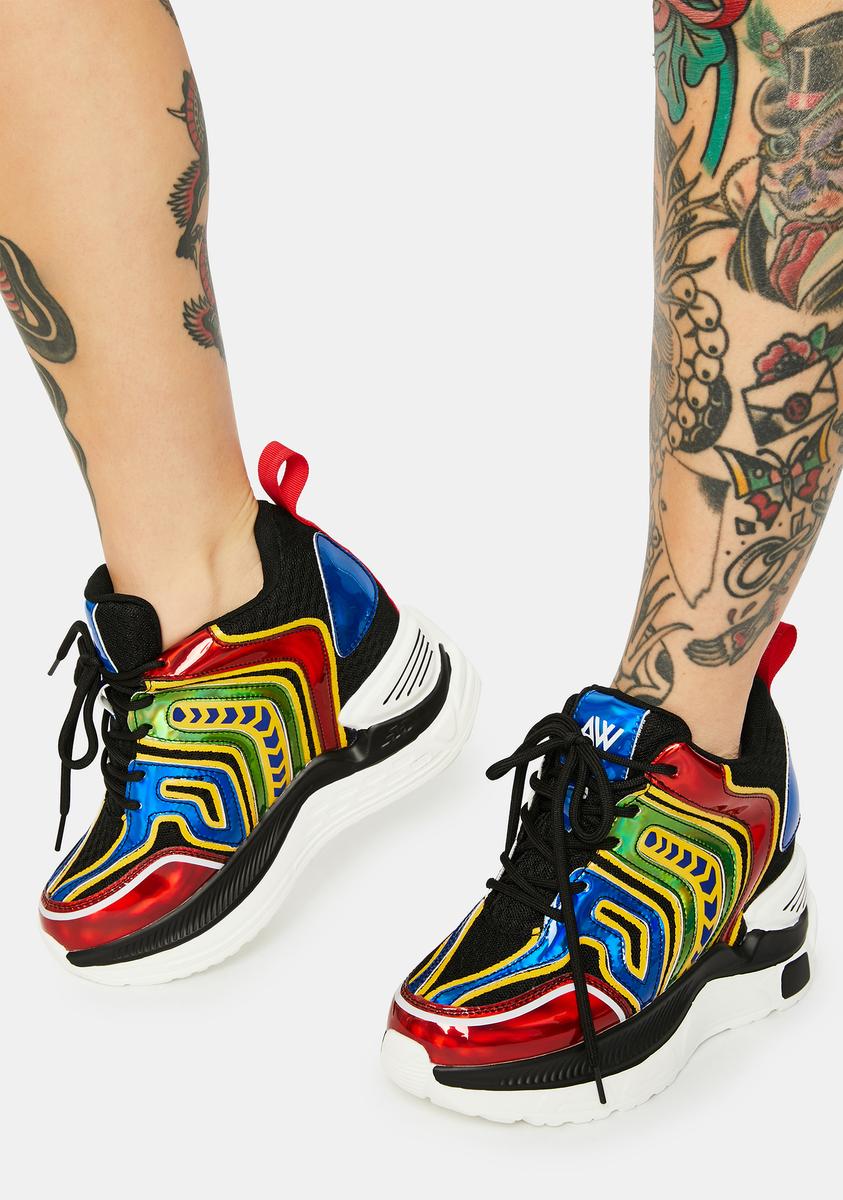 Rainbow wedge sneakers outlet