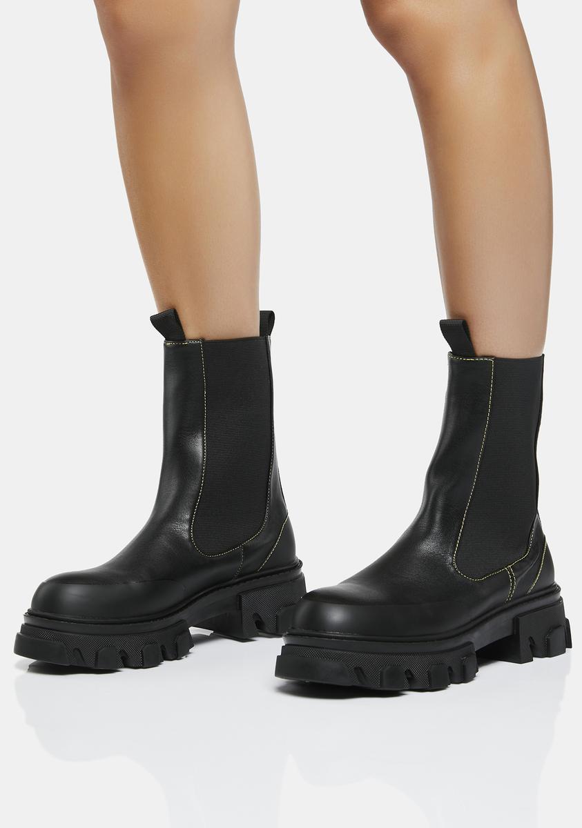 Vær stille udsagnsord Bagvaskelse Public Desire Chunky Chelsea Boots - Black – Dolls Kill