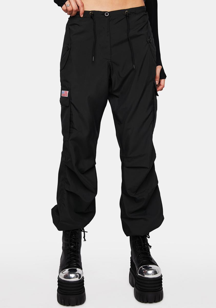 UFO Contemporary Black Silky Hipster Pants – Dolls Kill