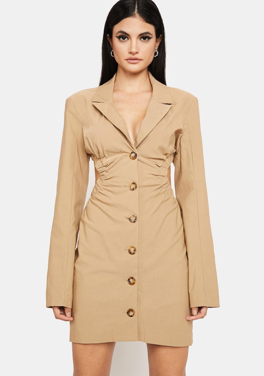 Cut-out back blazer dress