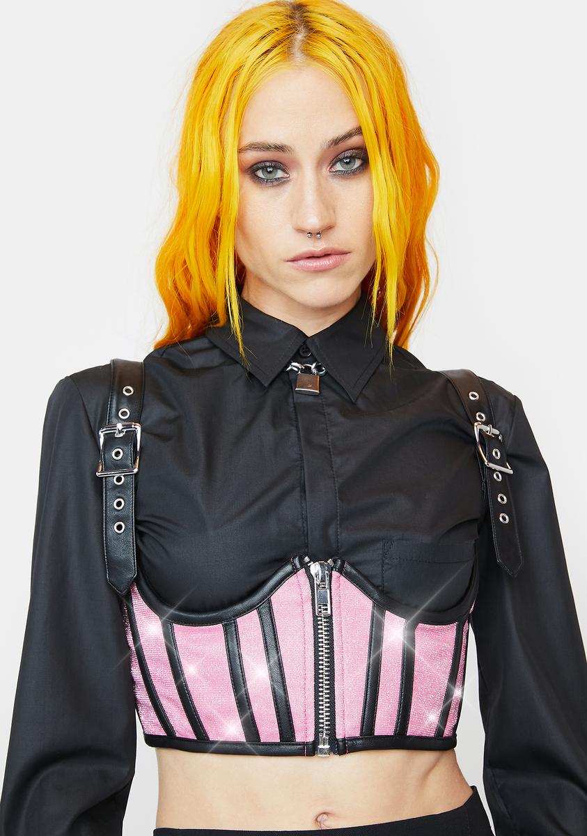 Sparkling Rainbow Glitter Underbust Corset