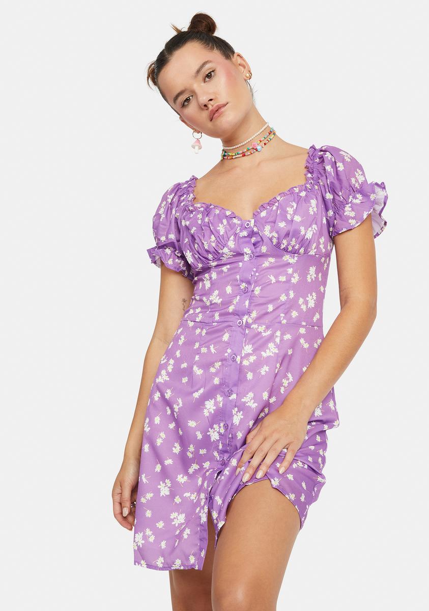 Floral Print Button Down Mini Dress