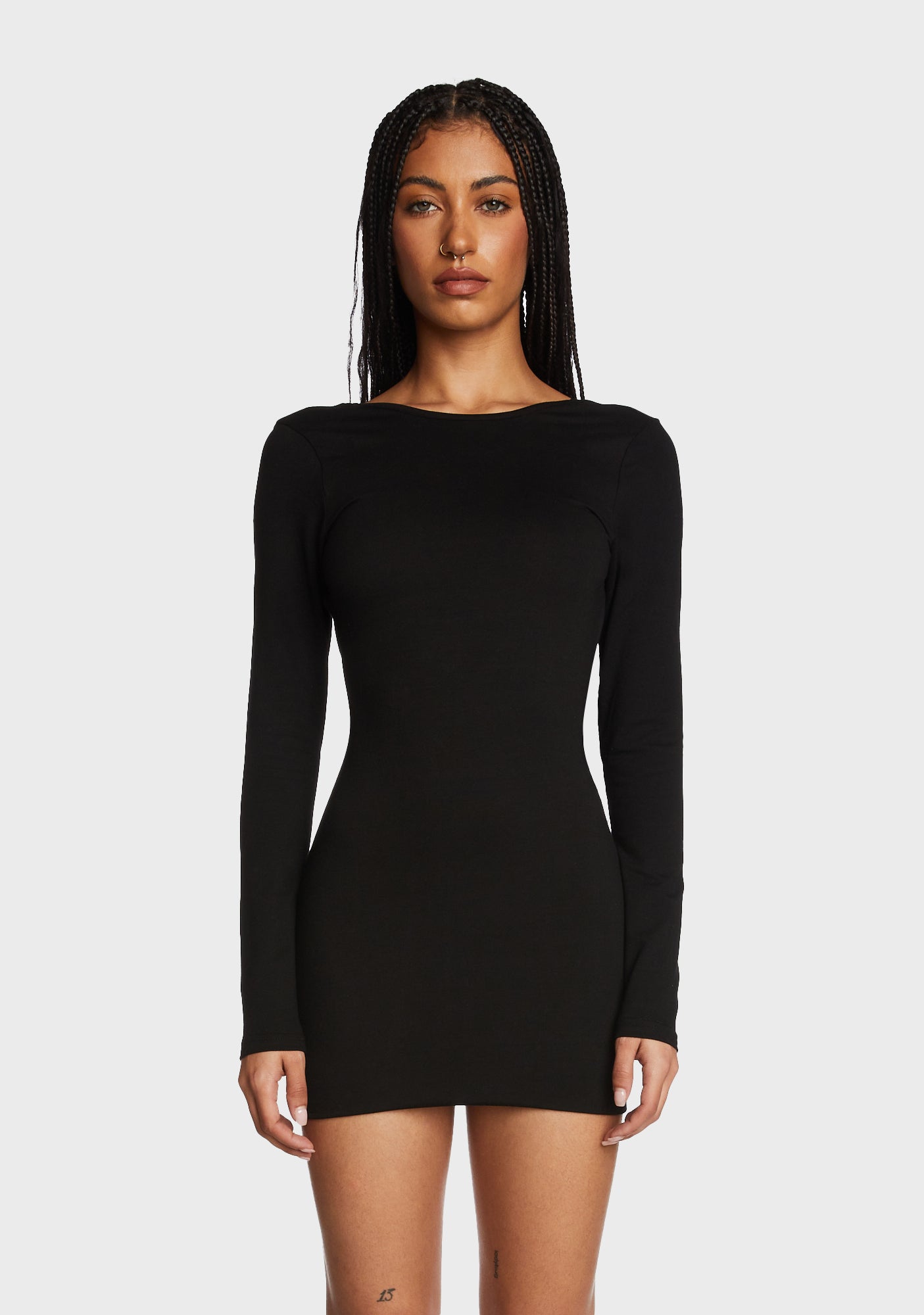 Edikted Open Back Mini Bodycon Dress - Black Dolls Kill Edikted Open Back Mini Bodycon Dress - Black Dolls Kill