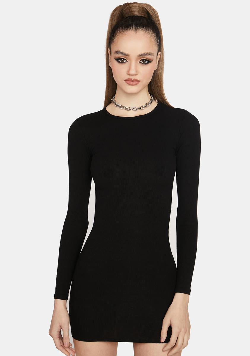 Long Sleeve Bodycon Mini Dress Black Dolls Kill Long Sleeve Bodycon Mini Dress Black Dolls Kill