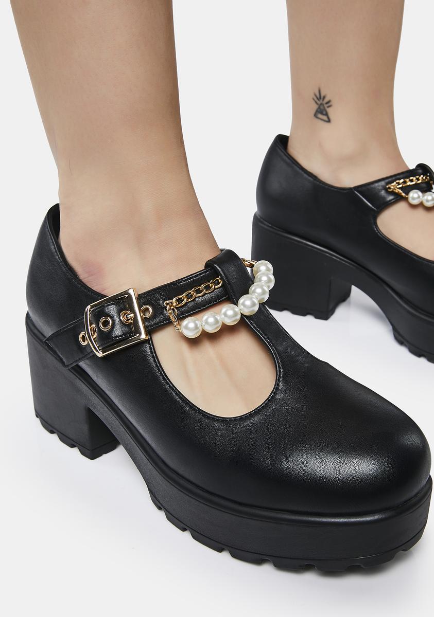 Koi Footwear Pearl Buckle Mary Janes Black Dolls Kill