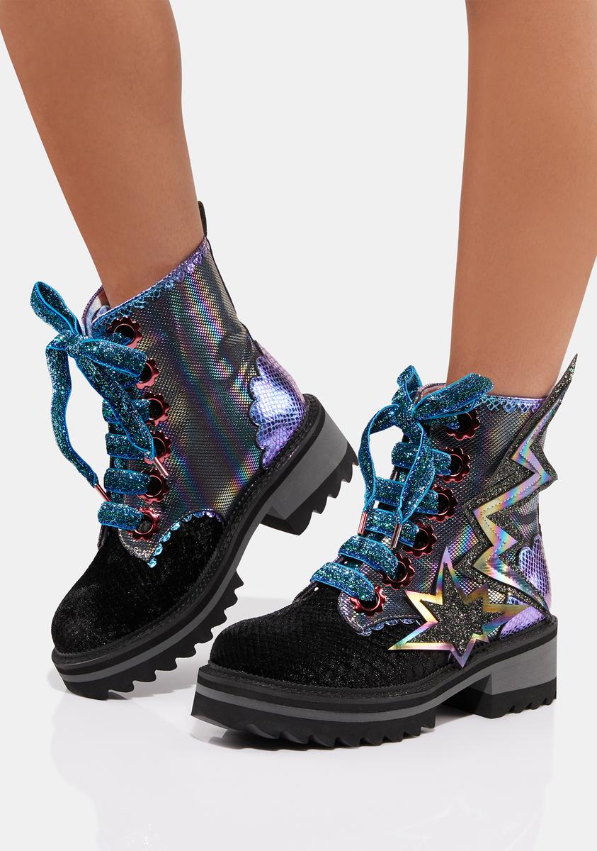 Dolls kill on sale iridescent boots