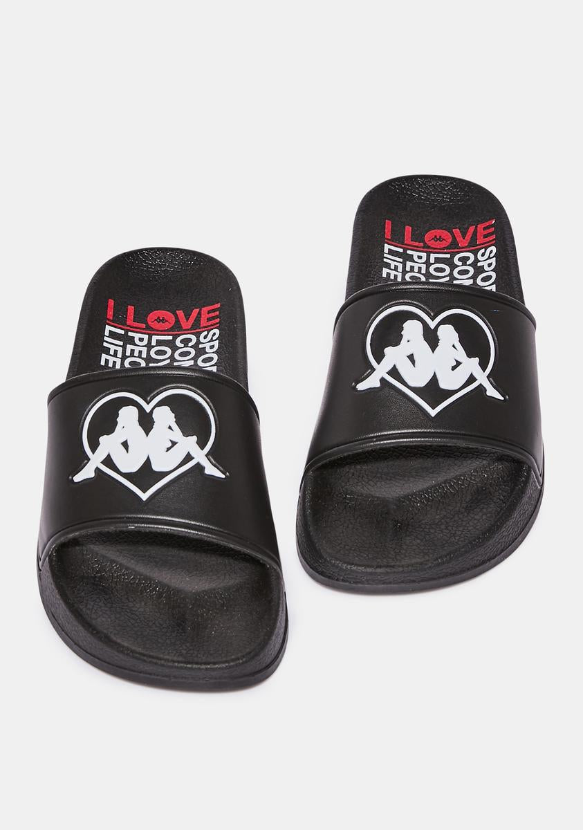 Kappa Authentic Aasiaat 1 Slide Sandals - Black/White  display picture 3