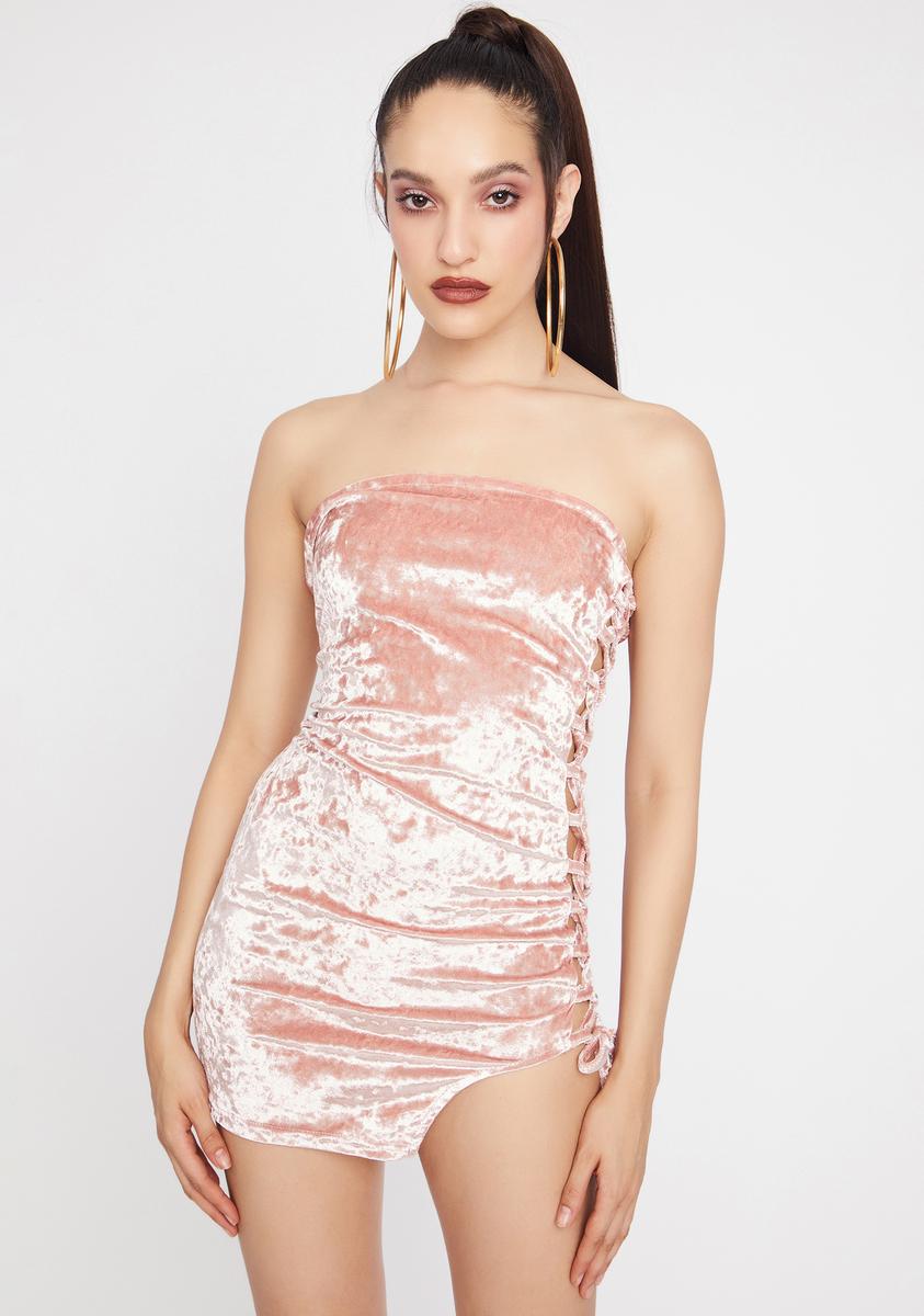 crushed pink velvet dress Crush" Velvet Dress Taffycat's Boutique