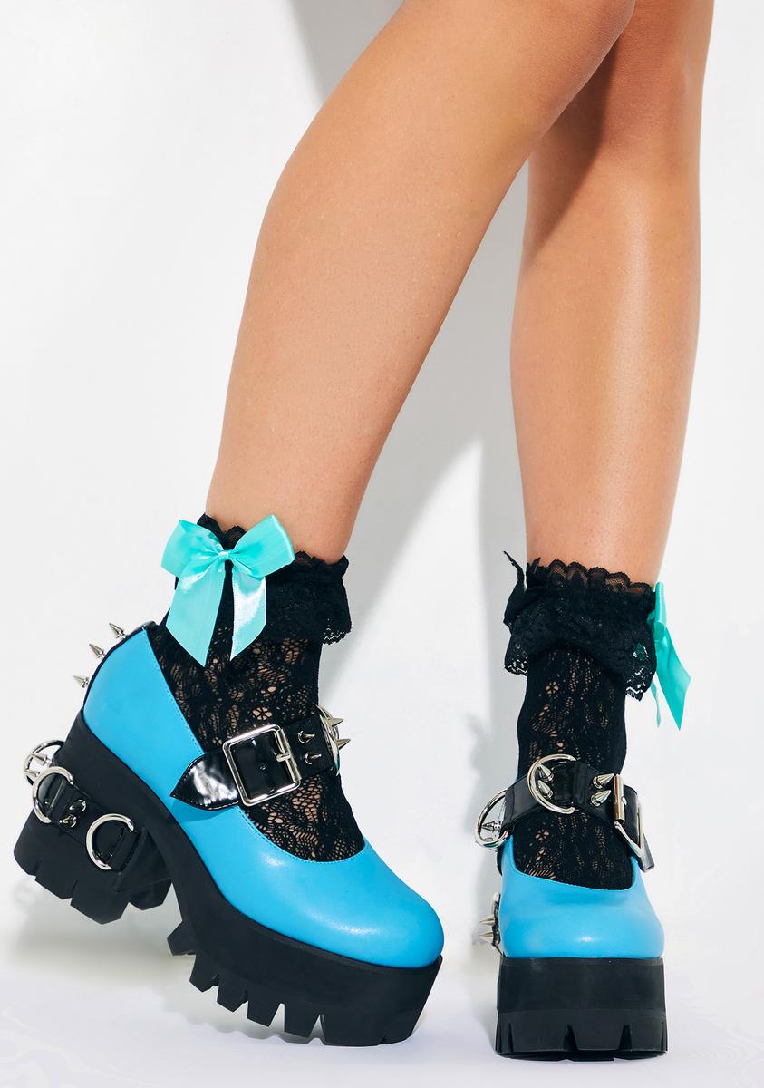 Current Mood Two Tone Studded Mary Janes - Blue Black