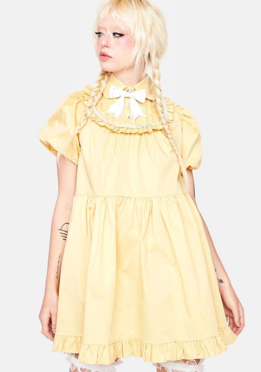 Sister Jane Collared Mini Dress - Yellow – Dolls Kill