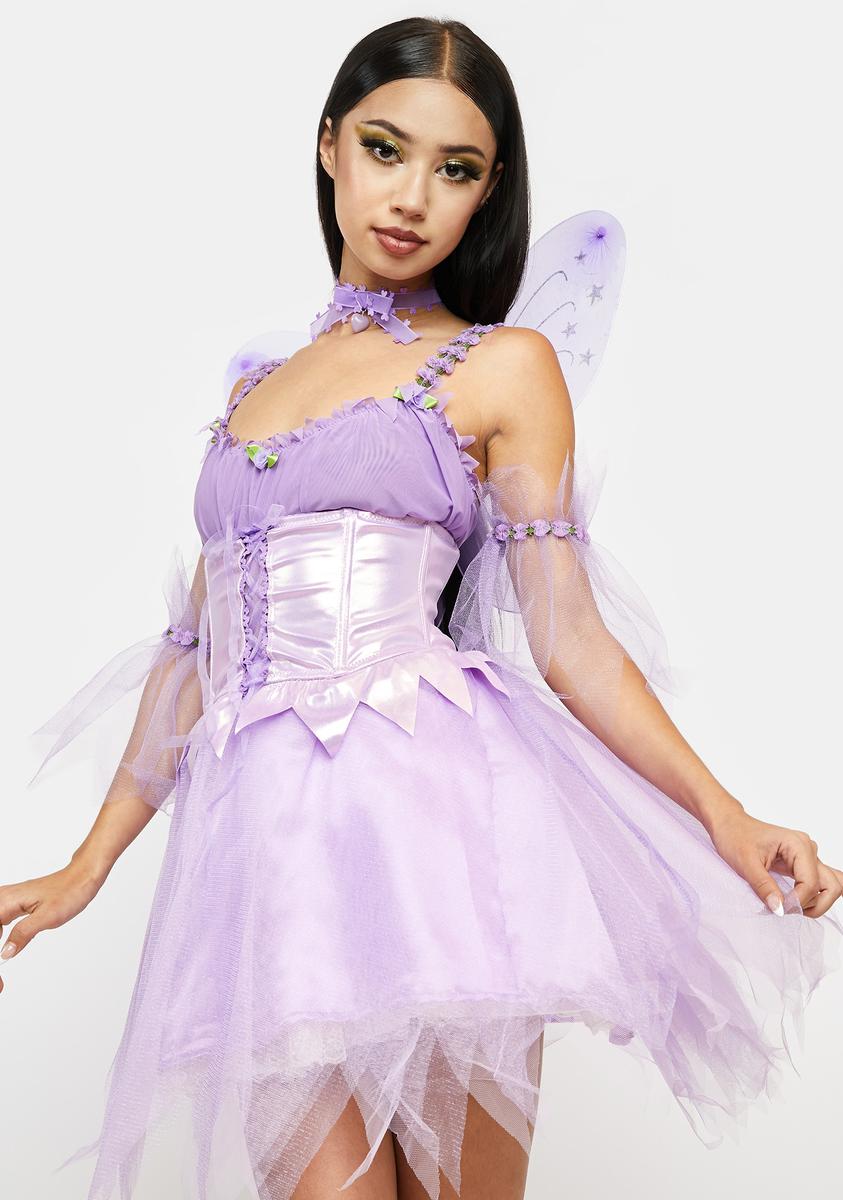 Halloween Dolls Kill Glitter Fairy Costume - Pastel Purple Halloween Dolls Kill Glitter Fairy Costume - Pastel Purple