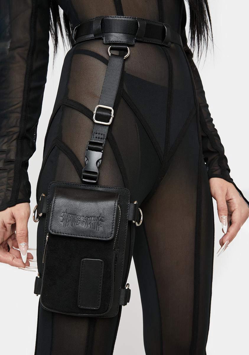 Darker Wavs Tactical Pouch Leg Harness - Black Dolls Kill Darker Wavs Tactical Pouch Leg Harness - Black Dolls Kill