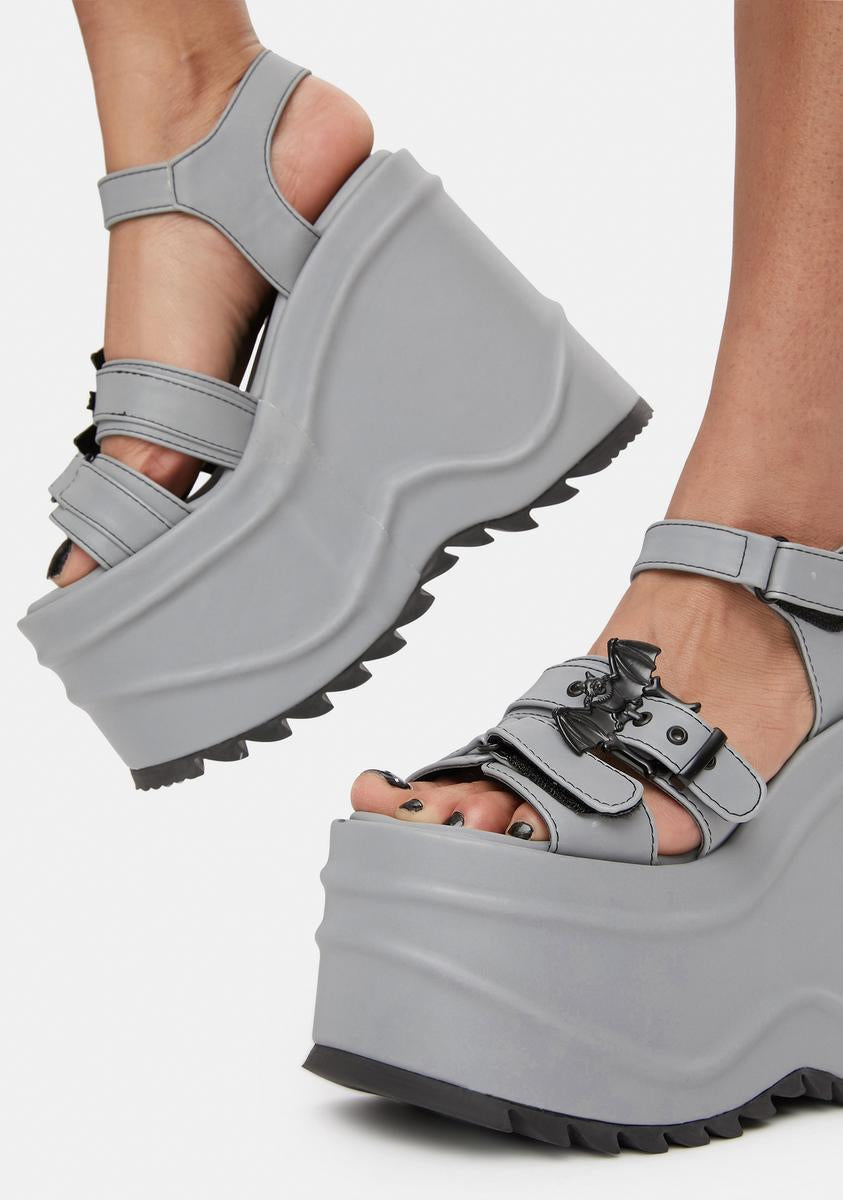 靴 DOLLSKILL GRAY BAHAMA WEDGE HEELS 24cm Generation Kiss Angel Rhinestone Cork Wedge Heels - Pink