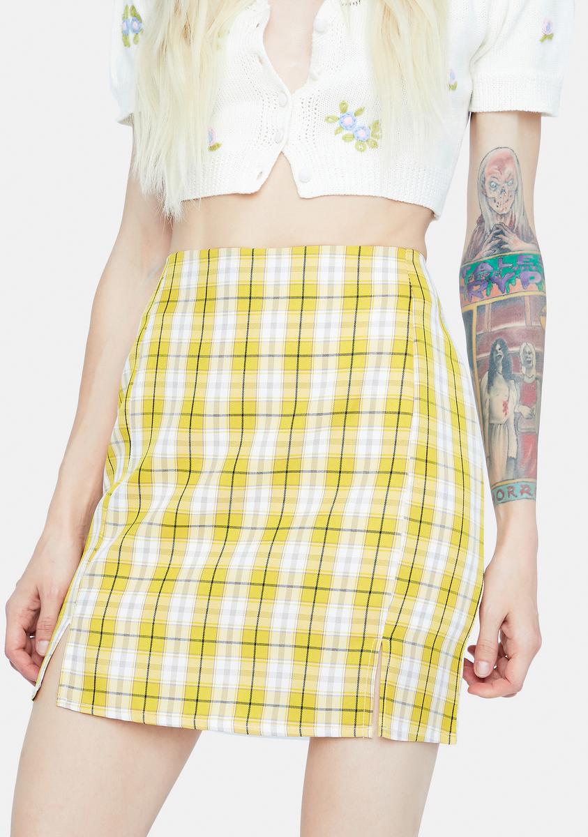 Yellow plaid skirt dolls kill hotsell