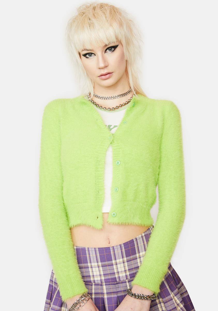 Cropped Neon Green Long Cardigan Save Big On Bulk Green Cardigan