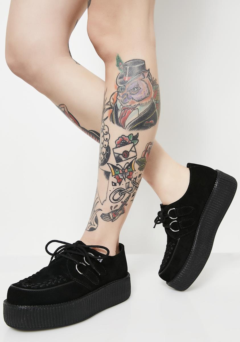 Black Suede Viva Mondo Creepers Black Creeper Sneakers Suede