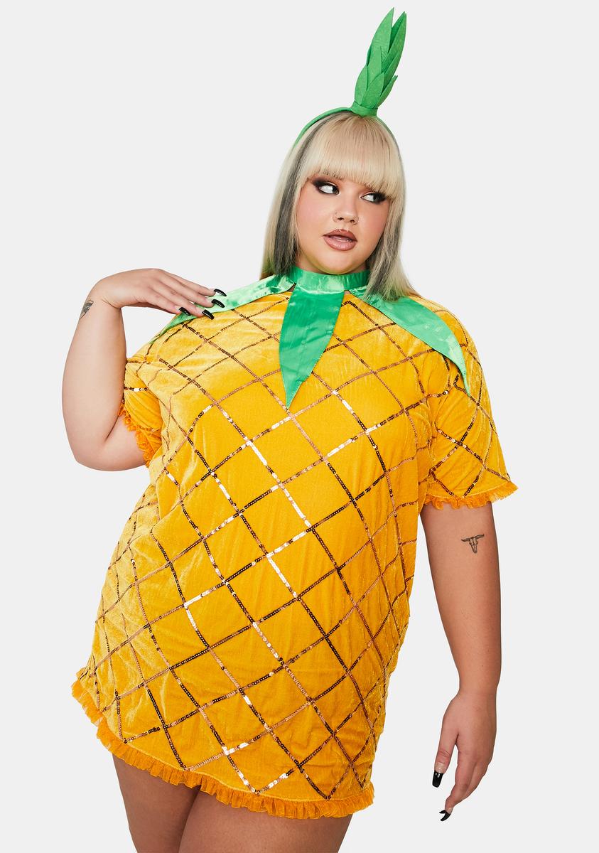 yellow apple dress Plus Size Pineapple Halloween Costume