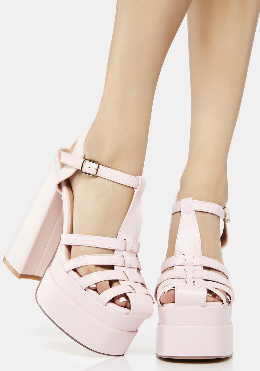 strappy platform block heels